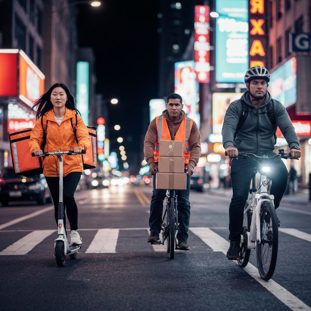 Driver heading out on a night delivery route